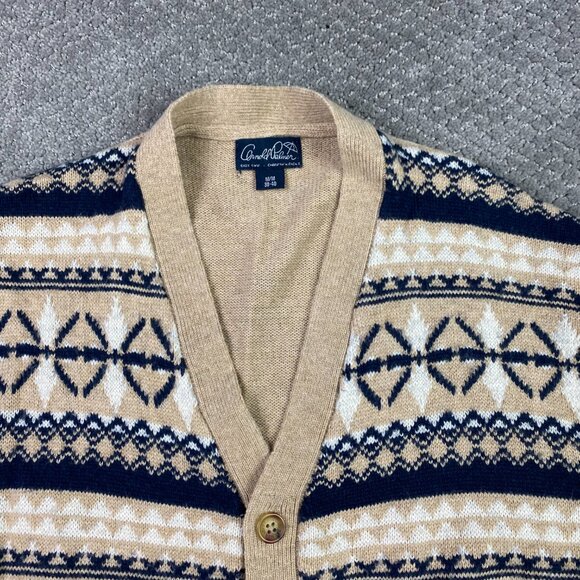 Vintage Arnold Palmer Fair Isle Cardigan Sweater Men's Medium Grandpa Grunge - Picture 2 of 8
